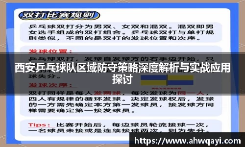 西安乒乓球队区域防守策略深度解析与实战应用探讨
